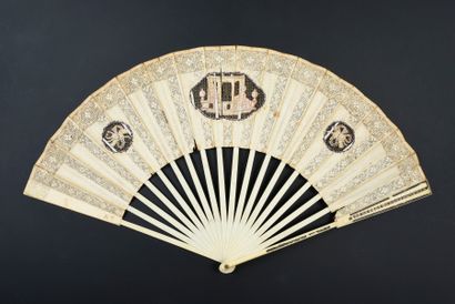 null The tympanon and the flute, circa 1770-1780
Folded fan, the double paper sheet,...