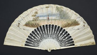 null The Skater, ca. 1740-1750
Folded fan, the leaf in skin, mounted in English and...