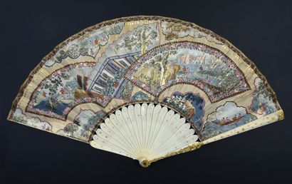 null Éventail bijou, Les amours naissantes, vers 1730-1740
Exceptionnel éventail...