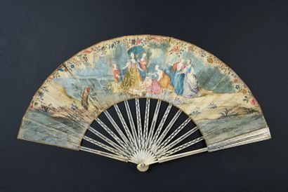 null The Discovery of Moses, ca. 1770-1780
Folded fan, the leaf in skin, mounted...
