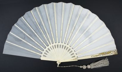 null Billotey, White Lilacs, circa 1890
Folded fan, the silk leaf painted in shades...