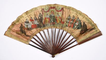  L'assemblée des notables, 1787 Folded fan, the double sheet of engraved paper of...