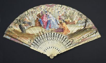 null Elegant Conversation, ca. 1720
Fan, the skin sheet, mounted in the English style...