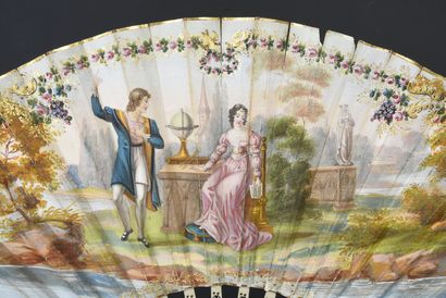null Promise of a journey, circa 1820-1830
Folded fan, the leaf, in skin-lined paper,...