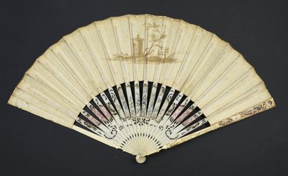 null Le carnaval ou la promenade des masques, circa 1760
Folded fan, the leaf in...