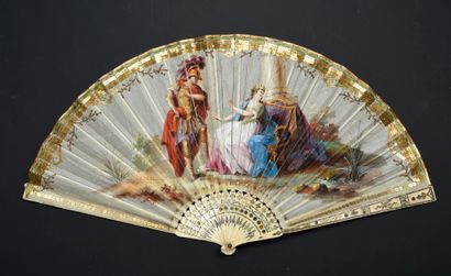  Penelope refuses the Royal Tributes, ca. 1800-1810 Folded fan, the silk leaf painted...