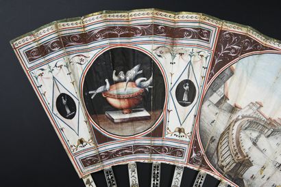 null St. Peter's in Rome, ca. 1780-1790
Folded fan, the so-called "Grand Tour", the...