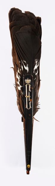 null Capercaillie, circa 1900
Capercaillie or capercaillie feather fan.
Brown tortoiseshell...