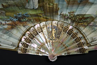 null In the Figure of a Duchess, ca. 1870-1880
Folded fan, the gouache-painted skin...