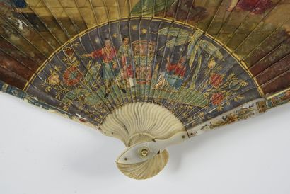 null Dido and Aeneas, ca. 1700
Broken type fan in painted ivory* of the meeting of...