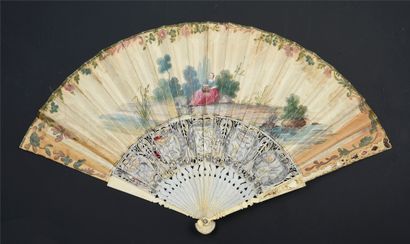 null Preparations for the party, ca. 1750-1760
Folded fan, the paper sheet painted...