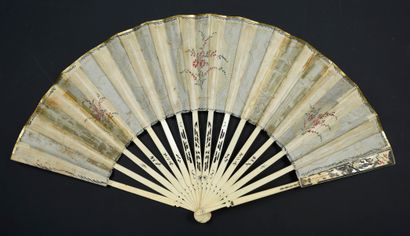 null Love Guiding Poetry, ca. 1780-1790
Folded fan, the cream silk sheet embroidered...