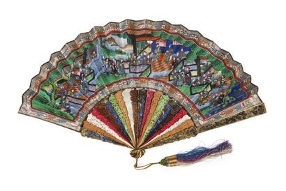 null Forty figures, China, 19th century
Folded fan, the double sheet of paper painted...