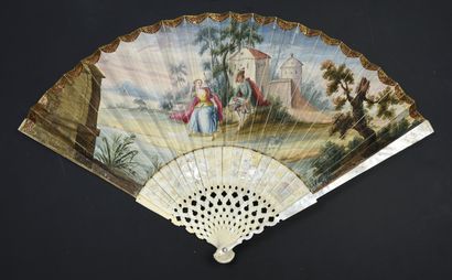 null The Joy of the Bride, ca. 1720-1730
Folded fan, the wallpaper sheet of a joyful...
