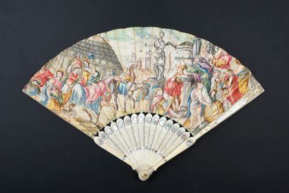 Justice, ca. 1700-1720 Folded fan, the leaf...