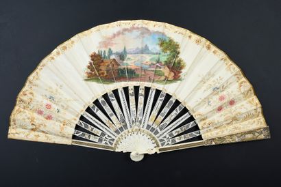 null Les amours de Flore, ca. 1830-1840
Folded fan, the sheet painted with gouache...