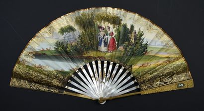 null Micro-mosaic effects, circa 1830
Folded fan, the double sheet in engraved paper,...