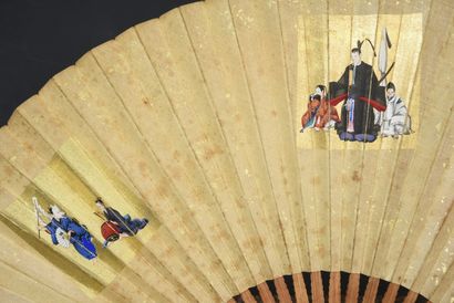 null Japanese life, Japan, 19th century
Folded fan, the double sheet of silk with...