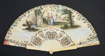 null Promenade hollandaise, circa 1750
Folded fan, the leaf in skin, mounted in English...