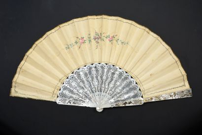  The garland of the gallant, circa 1840-1850 Folded fan, the sheet of paper lithographed...