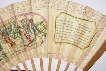 null The return of the royal family to Paris, 1791
Folded fan, the engraved paper...