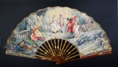 null Cécile Chennevière, Country Dancing, ca. 1890-1900
Fan, the sheet in cabretille...