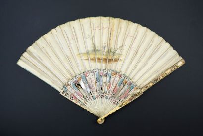 null Living in the Country, circa 1740-1750
Folded fan, the leaf in skin, mounted...