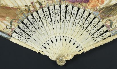 null Elegant Conversation, ca. 1720
Fan, the skin sheet, mounted in the English style...