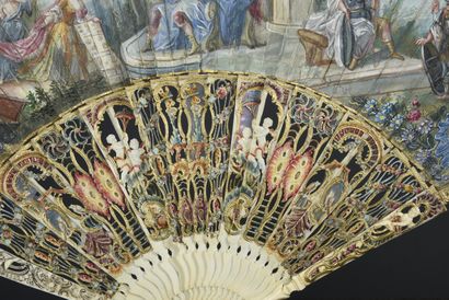 null The Queen of Sheba, circa 1740-1750
Folded fan, the double gouache-painted paper...