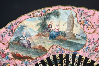 null Windmill, circa 1760-1770
Folded fan, the double sheet of paper painted in gouache...