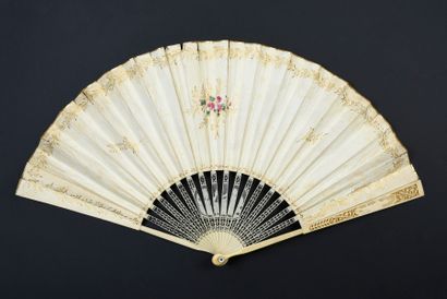 Promise of a journey, circa 1820-1830 Folded fan, the leaf, in skin-lined paper,...