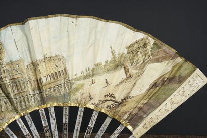 null The Colosseum, Italy, circa 1770
Folded fan, called "Grand Tour", the double...