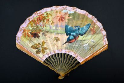 null Van Garden, The Kingfisher, ca. 1900
Folded fan, balloon shape, the silk leaf...