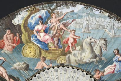 null The City of Naples, Italy, ca. 1720-1730
Folded fan, commissioned, the painted...