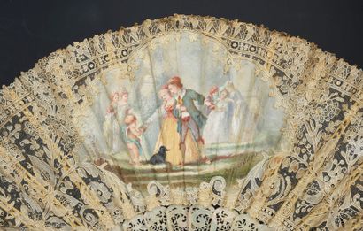 null L'offrande à l'Amour d'après Sauvage, circa 1860-1880
Folded fan, the needle...