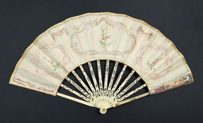 null The hot-air balloon, circa 1783
Rare folded fan, the silk sheet painted with...