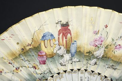 null The Toilet of Esther, ca. 1760
Folded fan, the leaf in skin, mounted in English...