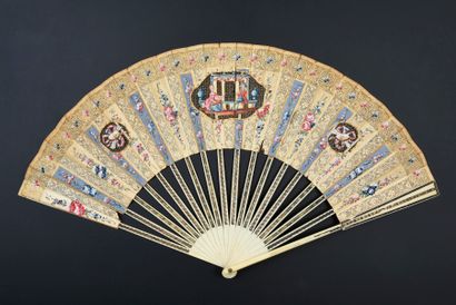 null The tympanon and the flute, circa 1770-1780
Folded fan, the double paper sheet,...