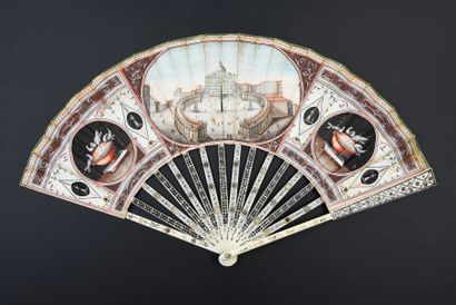 null St. Peter's in Rome, ca. 1780-1790
Folded fan, the so-called "Grand Tour", the...