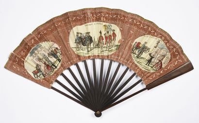 null The Malbrough Song, ca. 1785-1790
Folded fan, the double sheet of paper engraved...