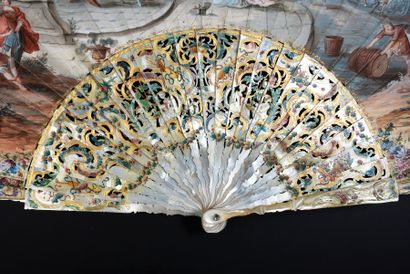 null Salomon and the Queen of Sheba, circa 1750
Rare and large fan called "full flight",...