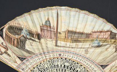null St. Peter's in Rome, Italy, ca. 1770-1780
Folded fan, known as the "Grand Tour",...