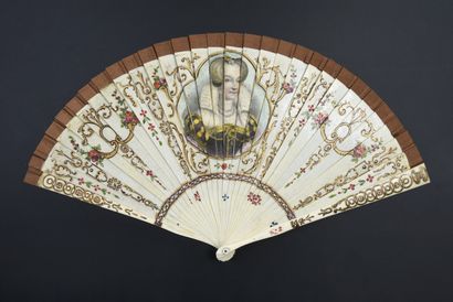 null Portrait of a favorite, circa 1900-1920
Broken bone fan painted with golden...