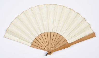 null A day in Paris, circa 1880
Original folded fan, the sheet in coated cloth and...