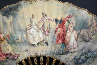  Cécile Chennevière, Country Dancing, ca. 1890-1900 Fan, the sheet in cabretille...
