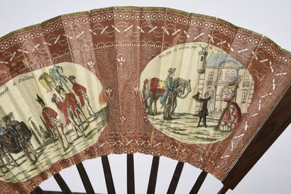 null The Malbrough Song, ca. 1785-1790
Folded fan, the double sheet of paper engraved...