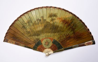 null The Card Players, ca. 1890-1900
A broken bone fan painted in the style of Teniers...