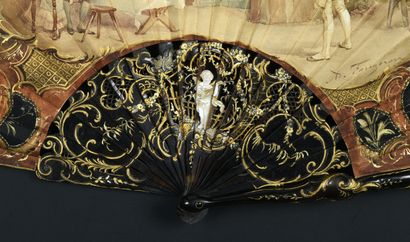 A.Faugeron Cheers! , ca. 1900
Folded fan, the wallpaper sheet of a scene inspired...