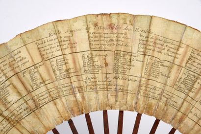 null L'assemblée des notables, 1787
Éventail plié, la feuille double en papier gravé...