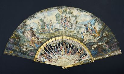 null David and Abigail, ca. 1750-1760
Folded fan, the double sheet in painted skin...